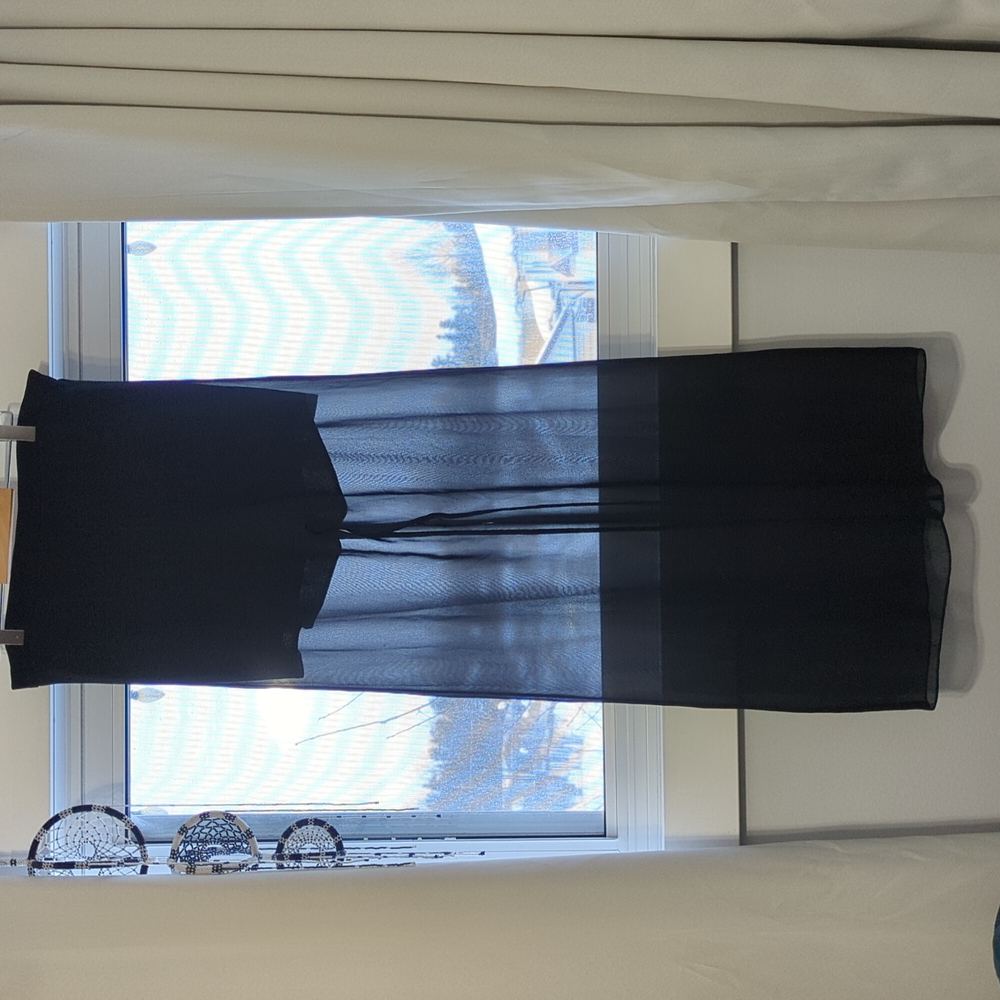 Y2K Black Wide Leg Sheer Pants with Black Shorts Size Small